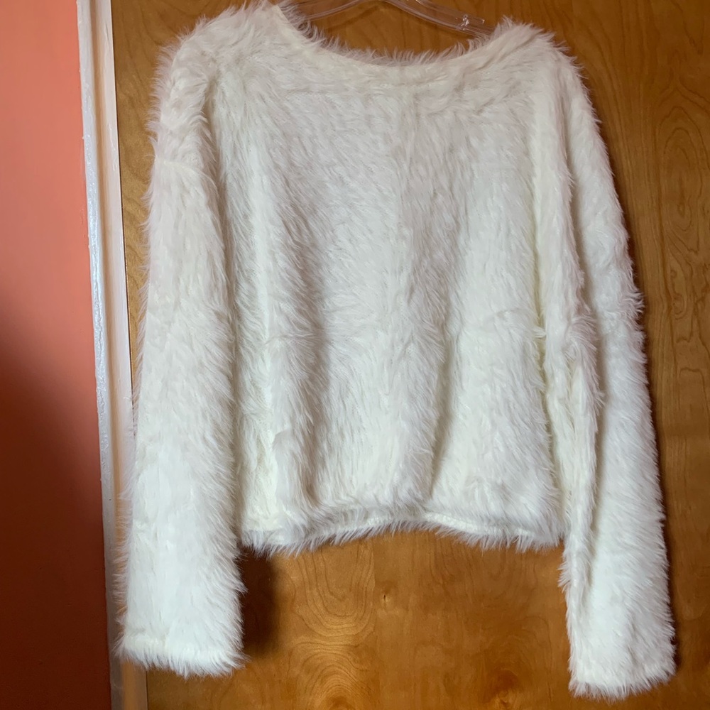Zara Cream Faux Fur Sweater